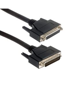 Amphenol CS-DSLSZH25MF-005 25-Pin DB25 LSZH D-Sub Cable, Low Smoke, Male/Female, 5', Black