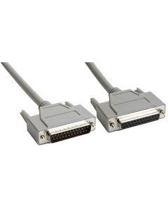Amphenol CS-DSPMDB25MF-002.5 25-Pin DB25 Premium D-Sub Cable, Shielded, Male/Female, 2.5', Gray
