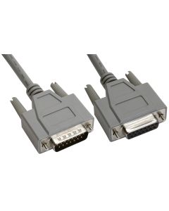 Amphenol CS-DSDMDB15MF-015 15-Pin DB15 Deluxe D-Sub Cable, Shielded, Male/Female, 15', Gray