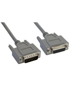 Amphenol CS-DSSMDB15MF-050 15-Pin DB15 D-Sub Cable, Shielded, Male/Female, 50', Gray