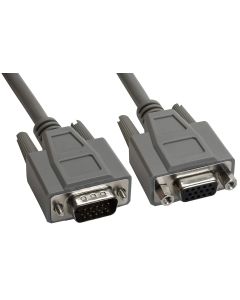 Amphenol CS-DSPMHD15MF-005 15-Pin HD15 Premium D-Sub Cable, Shielded, Male/Female, 5', Gray
