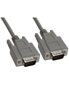 Amphenol CS-DSPMDB09MM-001 9-Pin DB9 Premium D-Sub Cable, Shielded, Male/Male, 1', Gray