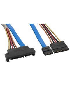 Amphenol CS-SATDRIVEX2-001 Serial ATA SATA Drive Connector Extension Cable, 1 m, 3.3', Blue